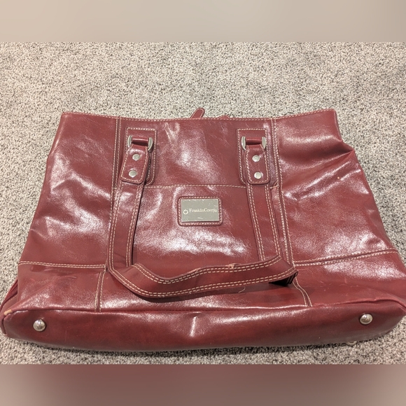 Franklin Covey Handbags - Franklin Covey Heritage Travelware Laptop Bag Triple Gusset Red Maroon Tote